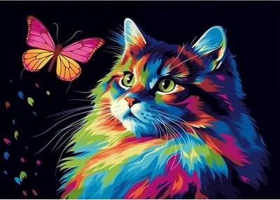 Jawecci Katze Diamond Painting Erwachsene, 5D Diamant Painting Bilder