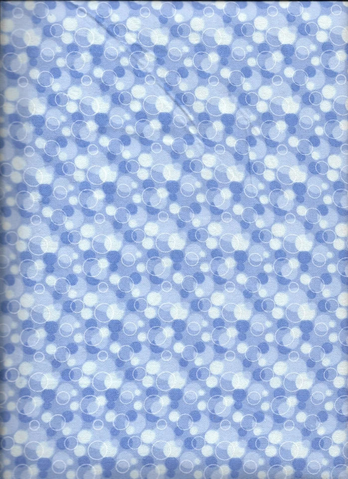 New Royal Bubbles 100% Cotton Flannel Fabric by the Quarter-Yard - Image 1 of 1