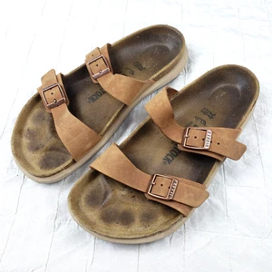 Sandalias Birkenstock Sierra de cuero aceitado marrón para mujer talla 8 EU 39 - Imagen 1 de 11