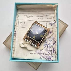 Nuevo de Lote Antiguo Reloj Soviética URSS Slava 17 Joyas 1601 Oro Palted 23 mm - Imagen 1 de 8