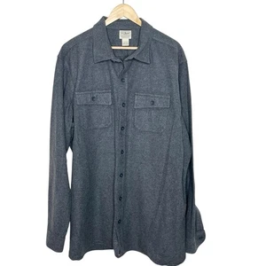 LL Bean Chamois Traditional Fit Shirt Gray Mens XXL Tall Heavyweight Flannel - Picture 1 of 6