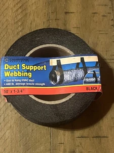 Correas de soporte para conductos Cambridge negras de 1 3/4 pulgadas de ancho de 50 pies de largo - Imagen 1 de 4