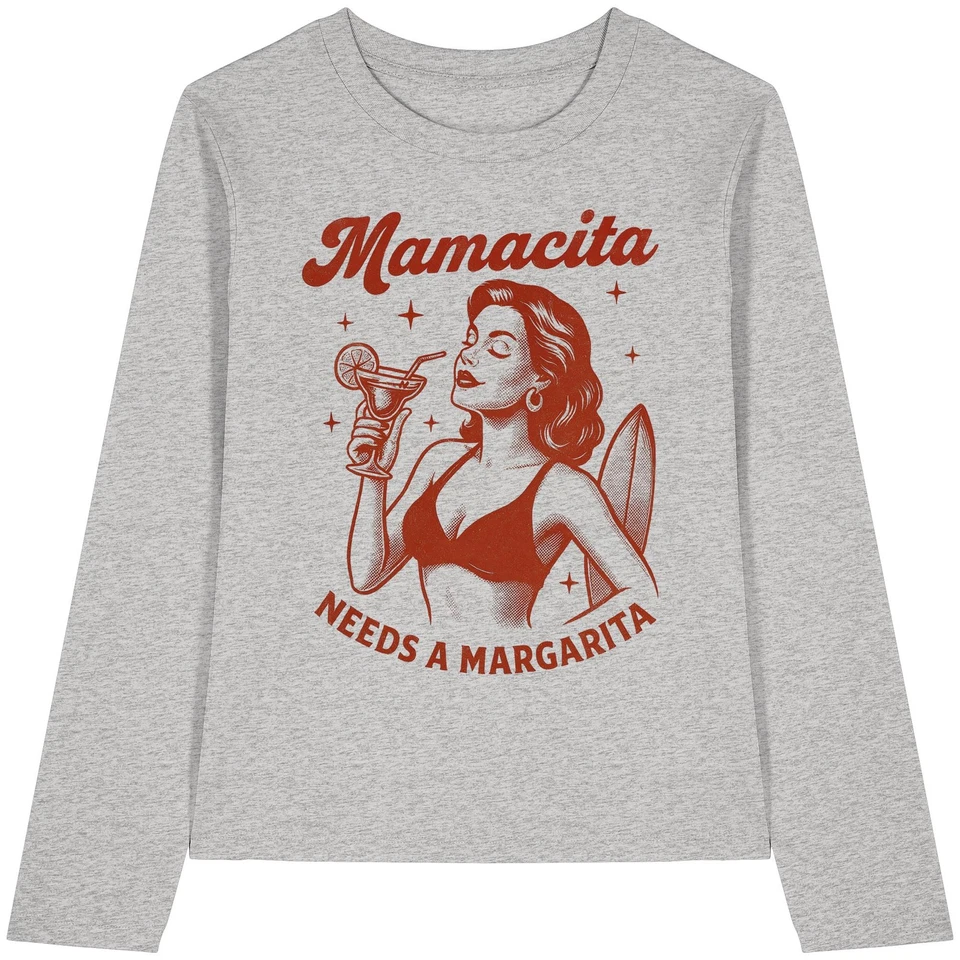 Damen Sweatshirt Mamacita Margarita Retro Pinup Cocktail Sommer Lifestyle Design - Bild 1 von 1