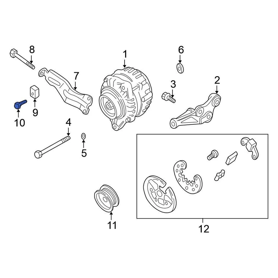 For Nissan Frontier 98-04 Nissan 081268451E Alternator Adjusting Bracket Bolt Foto 1 de 2