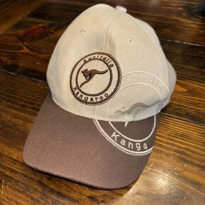 Australia Kangaroo Kanga Tan Brown Unisex Hat Cap Adjustable Vacation Outback - Image 1 of 4