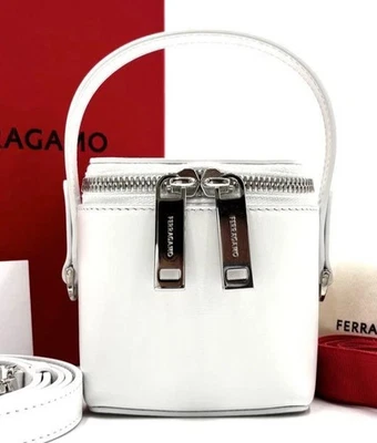 Salvatore Ferragamo White Micro Vanity 2Way Leather Shoulder Crossbody Bag NWT - Image 1 of 4