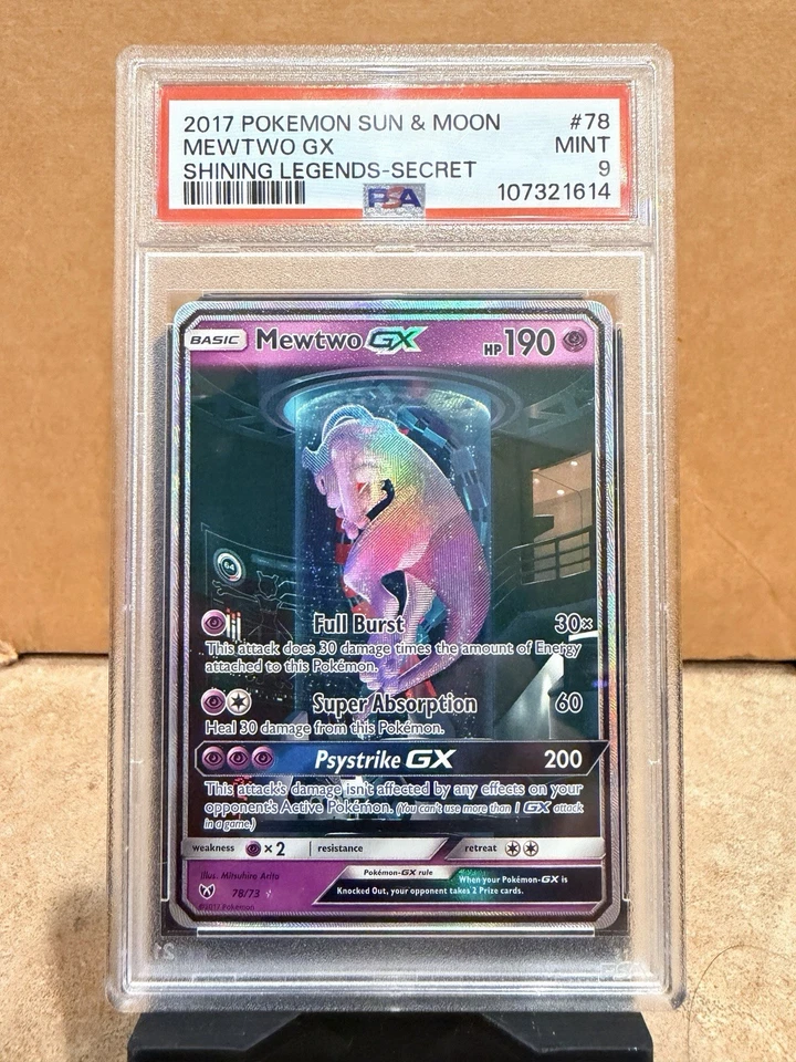Mewtwo GX 78/73 PSA 9 Shining legends (Test tube) Secret rare - Image 1 of 2