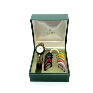 Reloj Gucci Change Bisel 11 Colores Esfera Blanca/Dorada Mujer en Caja Chapado en Cuarzo - Imagen 1 de 5