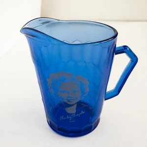Vintage Shirley Temple Creamer Pitcher Glass 4" Portrait Premium 1930s Collectib - Picture 1 of 10