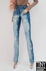 Pantalones de mezclilla rasgados azul blanqueado Poppy Parker de 11,5" - Imagen 1 de 6