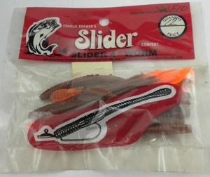 Charlie Brewers SWF10 Slider Worms 4" Brown/Orange 12CT - Picture 1 of 1
