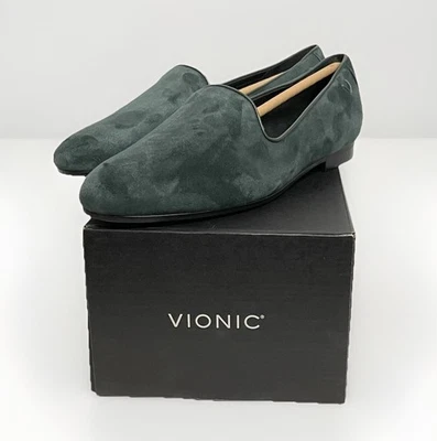 NUEVO Vionic Willa II Mocasines de Gamuza Verde Zapatos Planos Sin Cordones Para Mujer Talla 7.5M EE. UU. Foto 1 de 4