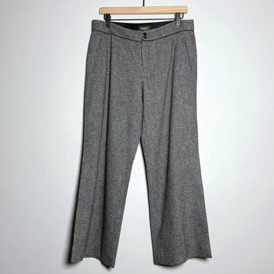 Pantalón Eddie Bauer Mujer Ajuste Negro 10P Negro Gris Lana Academia Oficina Foto 1 de 4