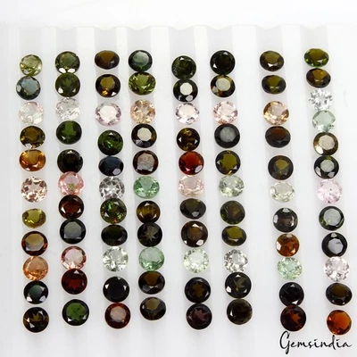 42.10 Cts Excellent Round Cut Natural Multi Color Tourmaline 89 Pcs Loose Gems - Image 1 of 4