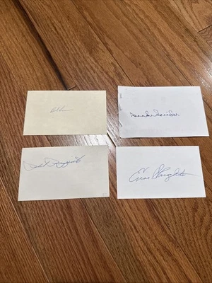 Hof Lot Signed Index Cards Phil Rizzuto Bob Lemon Duke Snider Enos Slaughter Ny  - Image 1 of 4