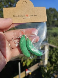 PICKLE EARRINGS HANDMADE - Picture 1 of 2