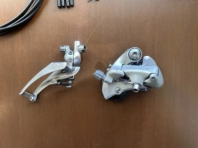 Vintage Shimano 105 1055 Derailleur Set Front and Rear New Cables And Housing - Image 1 of 4
