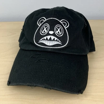 Kbethos Vintage Baws Black Strapback Dad Hat Distressed Embroidered Logo - Image 1 of 4