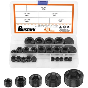 Juego surtido de 25 tapones para tubería de acero al carbono con 1/8" 1/4" 3/8" 1/2" 3/4" N... - Imagen 1 de 7
