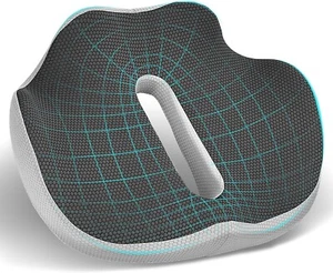 Memory Foam Seat Cushion,Thick Cushions for Office Desk Chair, Wheelchair,Car, A - Picture 1 of 6
