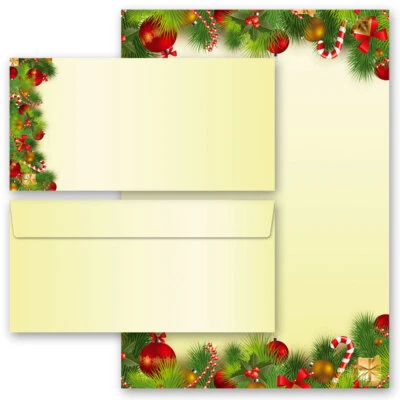 PAPER-MEDIA Motiv-Briefpapier-Set WEIHNACHTSGRÜSSE 20-tlg. Set - DL (ohne Fenster)
