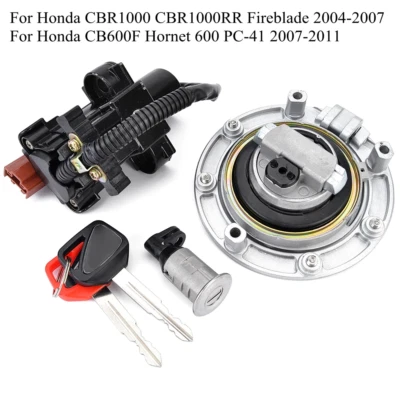For Honda CBR1000RR Fireblade 2004-2007 Ignition Switch Key Fuel Cap Lock Set  Foto 1 de 4