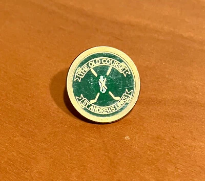 Marcador de pelota de golf vintage con logotipo de vástago de metal The Old Course St. Andrews (Escocia) Foto 1 de 2