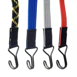 FLAT ELASTIC BUNGEE CORD LUGGAGE STRAPS HEAVY DUTY, CARGO TIE DOWN, ROOF TRAILER - Picture 1 of 10