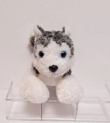 Aurora World Husky Gray & White Blue Eyes Dog Plush Stuffed Animal Toy 6" - Image 1 of 4