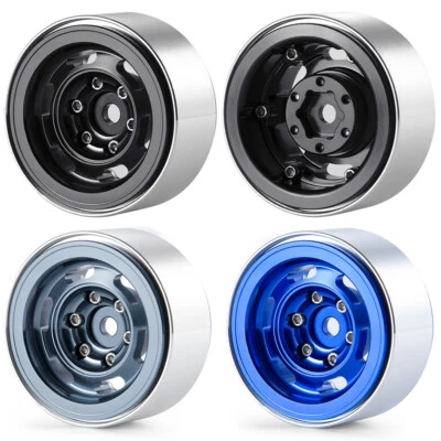 4PCS Metal 1.0" Beadlock Wheel Rims for Axial 1/18 Traxxas TRX4M RC Crawler Car - Image 1 of 2