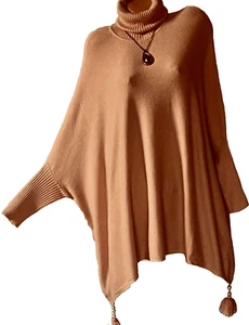 NEU schöne Tunika,Pullover,Poncho,Strick,Oversize,pink,große Gr.48,50,52,Neu - Bild 1 von 6