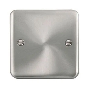 Red/Grey SS21 flat plate satin stainless steel 1 gang blanking plate new - Bild 1 von 1