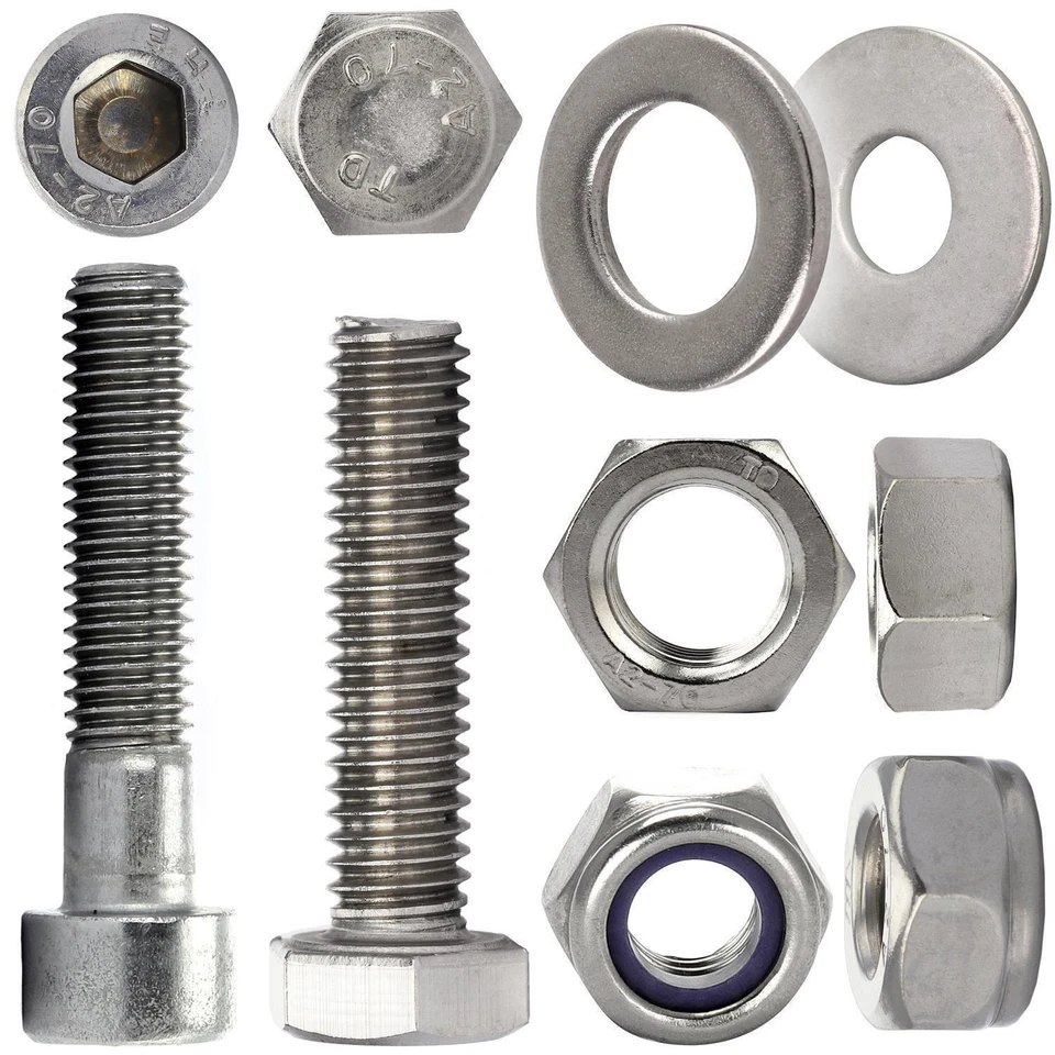 10 X Sechskantschrauben oder Zylinderschrauben oder Muttern Edelstahl A2 DIN 933 - Bild 1 von 1