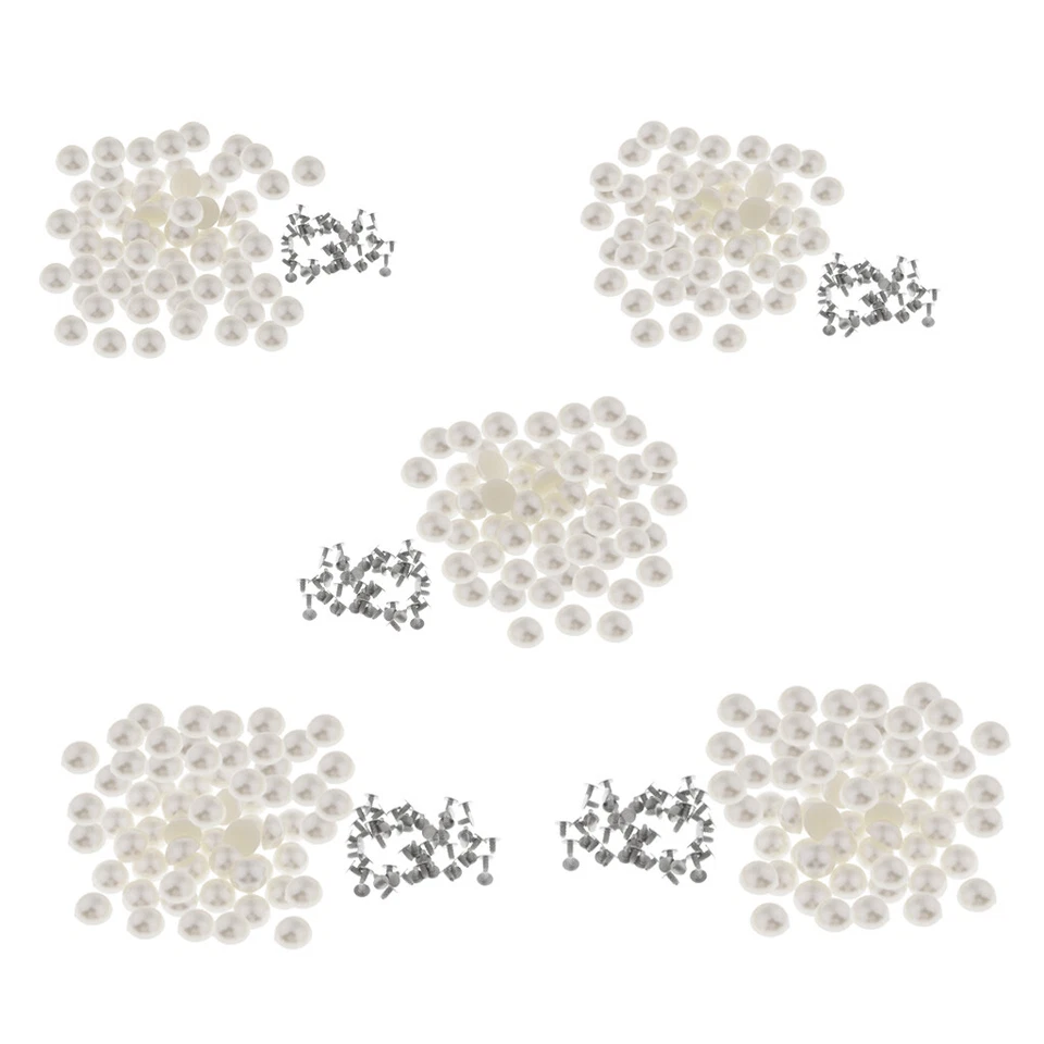 100pcs Half Round Pearls Rivets Studs Button Garment Decoration DIY Leathercraft - Image 1 of 1