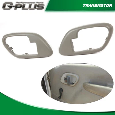 Fit For 95-1999 Chevy GMC Truck Gray Pair Inside Door Handles Bezel Left & Right - Image 1 of 4