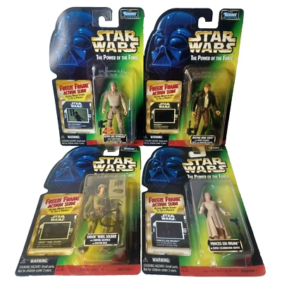 Star Wars Freeze Frame Acción Diapositivas Lote 4 Luke Leia Han Solo Endor Rebel 1997 Foto 1 de 4