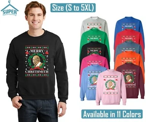 TYSON MERRY CHRITHMITH UNISEX CREWNECK Xmas Sweatshirt Ugly Christmas Sweater - Picture 1 of 13