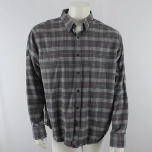 UNTUCKit Flanellhemd mit Knopfleiste Herren XXL 2XL Baumwolle grau rot - Bild 1 von 6