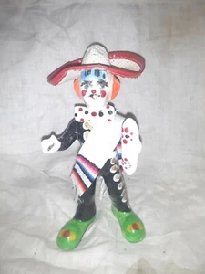 Vintage handbemalte Clown mit Sombrero Figur Made in Mexico - Bild 1 von 7