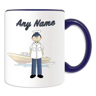 UNIGIFT Personalised Gift Coast Guard Boy Mug Cup Birthday Christmas Name Text Him Kid