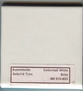 3 7/8" x 3 7/8" Tile Trim White Cottontail Wall Remodel Ceramic C#510 1 Pc - Picture 1 of 1