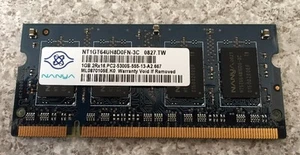 Nanya 1GB 2Rx16 PC2-5300S 667MHZ DDR2 Laptop RAM (NT1GT64UH8D0FN-3C) - Picture 1 of 2