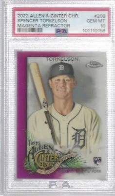 SPENCER TORKELSON 2022 ALLEN GINTER CHROME MAGENTA REFRACTOR RC /175 PSA 10 POP7 - Image 1 of 2