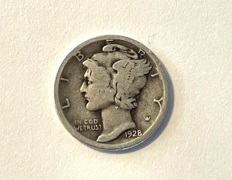 1928d Mercury Dime Vintage Collector's Coin Cover