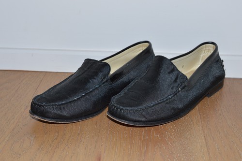 TOD’S Mocassini da donna neri raso Tod's taglia 6 EUC scarpe da guida made in Italy