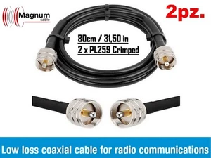 2Pz. Raccord Coax RG8X Flexible Avec Connecteurs PL259 Low Loss Haute Power - Imagen 1 de 3