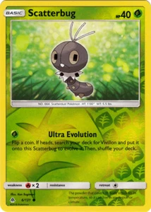 x4 Scatterbug - 6/131 - Common - Reverse Holo Pokemon SM6 Forbidden Light M/NM E - Bild 1 von 1