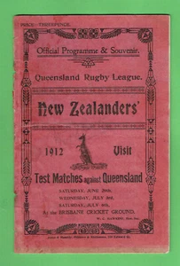#D146.  1912 QUEENSLAND V NEW ZEALAND   RUGBY LEAGUE PROGRAM - Bild 1 von 8
