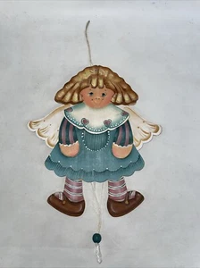 Wooden Angel Door Hang Pull On String 9.5 Inches - Picture 1 of 8