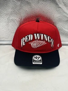Detroit Red Wings NHL '47 Brand Red TwoTone Script Hitch Adjustable Snapback Hat - Picture 1 of 5
